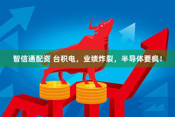 智信通配资 台积电，业绩炸裂，半导体要疯！