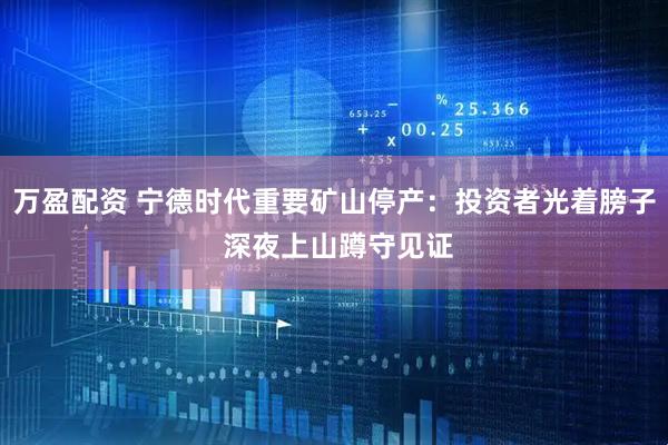 万盈配资 宁德时代重要矿山停产：投资者光着膀子 深夜上山蹲守见证